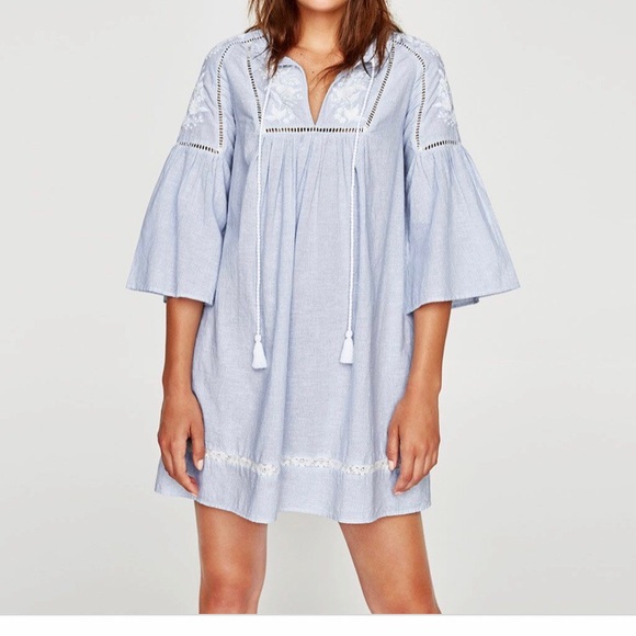 Zara Dresses & Skirts - Zara embroidered tunic dress. Size M. NWOT